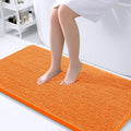 OLANLY Bathroom Runner Rugs 44x24, Extra Soft Absorbent Chenille Bath Rugs, Rubber Backing Quick Dry, Machine Washable Long Bath Mats for Bathroom Floor, Tub and Shower, Home Decor Accessories, Orange