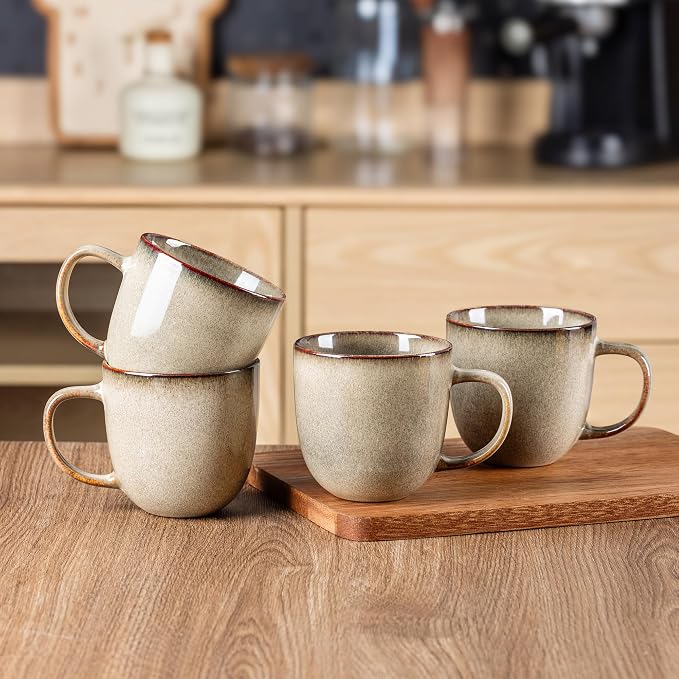 AmorArc 12oz Coffee Mugs, Ceramic Coffee Mugs set of 6 for Man, Woman, Dad, Mom, Modern Coffee Mugs with handle for Latte/Cappuccino/Milk/Cocoa. Dishwasher&Microwave Safe