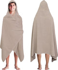 COTTON CRAFT Hooded Bath Towel for Adults – 100% Cotton Waffle Weave Towel | Oversized 35 x 70 inches Ringspun Terry Bath Sheet Wrap with a hood - Soft Super Absorbent Quick Dry – 450 GSM – Linen