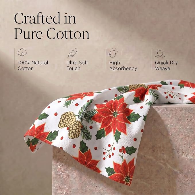 Urban Villa Kitchen Towels Cotton Dish Towels 20”x30”(Set of 6) Pinecone