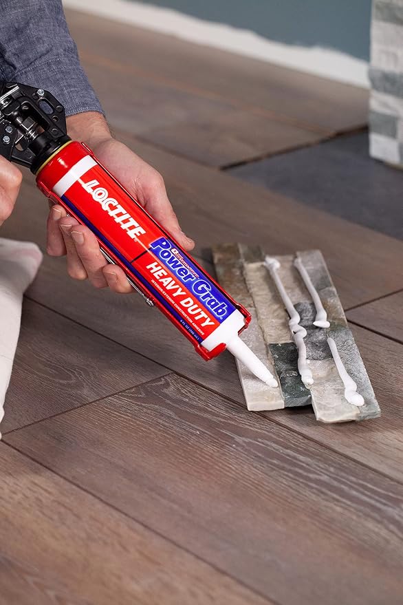 Loctite Power Grab Express Heavy Duty Construction Adhesive, 9 fl oz Cartridge, Versatile Constuction Glue for Wood, Wall, Tile, Foam Board & More (Pack of 2)