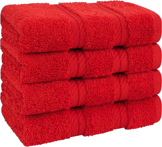 American Soft Linen 100% Cotton Luxury Turkish Towels, 4 PC Washcloth Set | Soft Absorbent Quick Dry OEKO Tex Standard 100 Certificated Durable Machine Washable Breathable Premium Hotel Quality