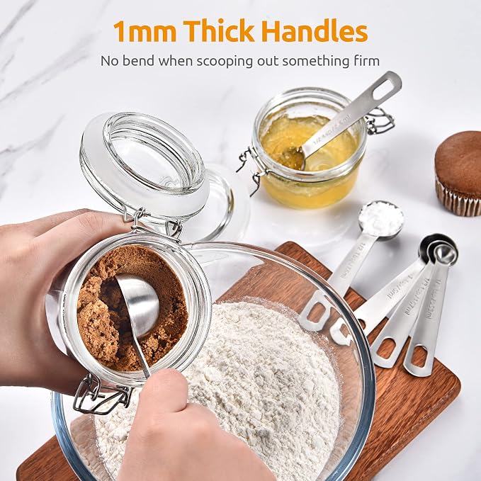 U-Taste 18/8 Stainless Steel Measuring Spoons Set for Dry and Liquid Ingredients(Set of 9), and Upgraded Measuring Cups and Spoons Set of 12 with Reinforced Welded Handle (Black)