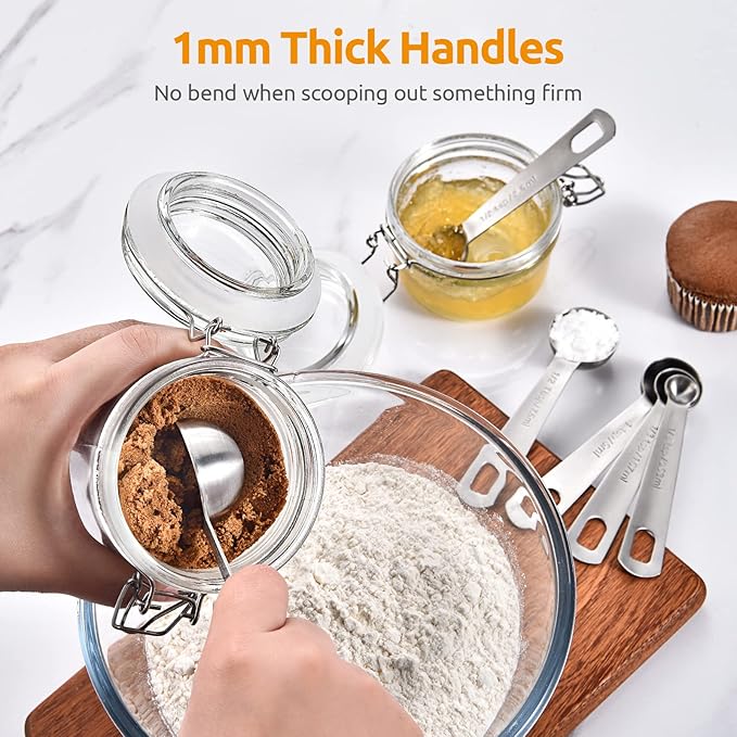 U-Taste 18/8 Stainless Steel Measuring Spoons Set for Dry and Liquid Ingredients(Set of 9), and Upgraded Measuring Cups and Spoons Set of 10 with Reinforced Welded Handle (Black)