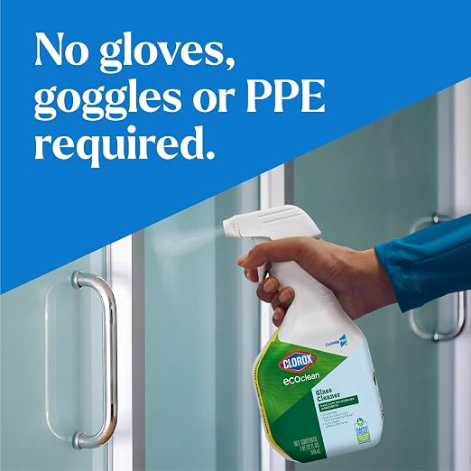 CloroxPro Clorox EcoClean Glass Cleaner Spray Bottle, 32 Fluid Ounces, Pack of 9 (Package May Vary)
