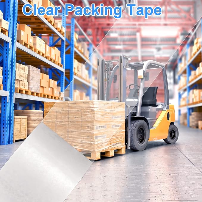 JARLINK Clear Packing Tape (6 Rolls), Heavy Duty Packaging Tape for Shipping Packaging Moving Sealing, 2.7mil Thick, 1.88 inches Wide, 60 Yards Per Roll, 360 Total Yards | 2.7mil Thick and 1.88" Wide. 60 Yards per Roll, 360 Total Yards. Moving Supplies...