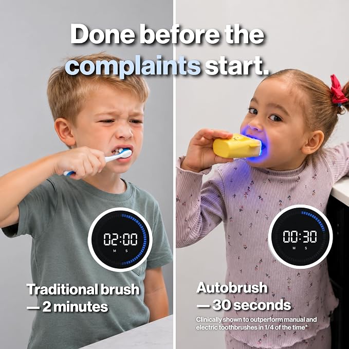 autobrush Kids U-Shaped Electric Toothbrush, ADA Accepted, Ages 3-5