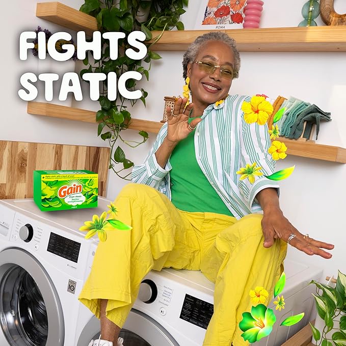 Gain Laundry Bundle: Gain Flings Laundry_Detergent Pacs (2x35ct), Dryer Sheets (2x34ct), Fireworks Laundry-Scent Booster Beads (14.8oz)(Pack of 2)