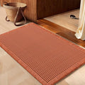 IM HOME Waffle Bath Mat Burnt Orange 32"x20", Boho Woven Modern Bath Mat Rugs, Absorbent Non Slip Bathroom Rugs, Soft Washable Bath Rugs with Tassels for Bedroom, Kitchen, Shower, Tub