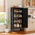 AQY Metal Pantry Cabinet, Black Kitchen Storage Cabinet with Doors | Adjustable Shelves Freestanding Storage Metal Cabinet Kitchen, Dining & Bathroom Organization
