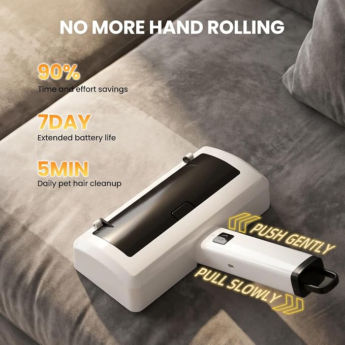 Carpet Rake Electric Rechargeable for Pet Hair Removal 10X Efficient and Quiet Cat Dog Hair Remover for Carpet, Rugs, Mats