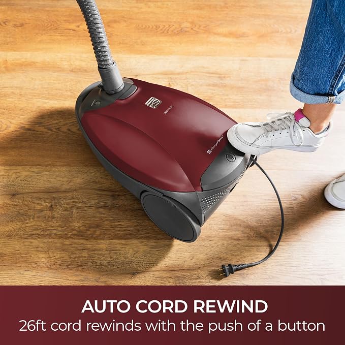 Kenmore Elite 700 Series Bagged Canister Vacuum with Hair Eliminator | Pet Friendly Design, 2-Motor Powerful Suction, HEPA and Auto Cord Rewind for Carpets, Hard Floor and Upholstery