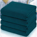 VOOVA & MOVAS Bath Towels 4PC, 100% Cotton, 30x56 in, Deep Turquoise | Thick, Soft, Absorb, Quick Dry, Luxury Towel Gift Set, Suitable For Home, Spa, Holiday Present