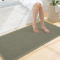 Smiry Waffle Bath Mat 47x20, Extra Soft Absorbent Bathroom Rugs, Non Slip Machine Washable Quick Dry Bath Rugs for Bathroom Floor, Tub, Shower, Home Decor Accessories, Green