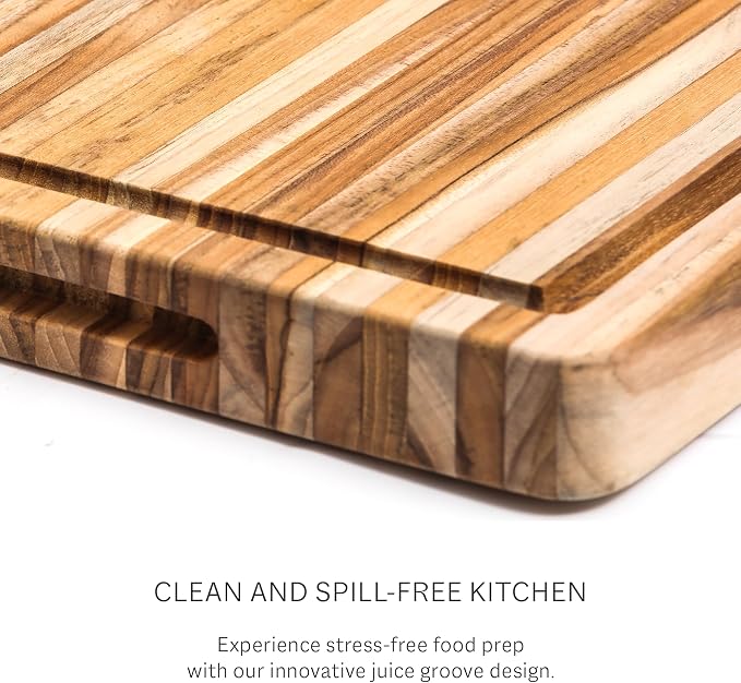 Teakhaus Butcher Block Carving Board - Extra Large Reversible Wooden Cutting Board with Juice Groove - Holiday Gift Ideas for Men and Women - Gift-Ready End Grain Wood, Knife Friendly - FSC Certified