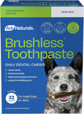 Ark Naturals Brushless Toothpaste Dog Dental Chews - Large Breeds (32 ct) | Vet Formulated Dog Dental Chew with Toothpaste Center - Freshens Breath, Reduces Plaque & Tartar