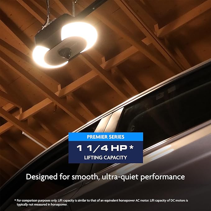 Chamberlain Belt Drive myQ Garage Door Opener, 1-1/4HP, Adjustable Camera | Ultra-quiet, myQ comptatible, Includes: 2 remotes, wall control, battery backup & safety sensors, 10-year motor warranty