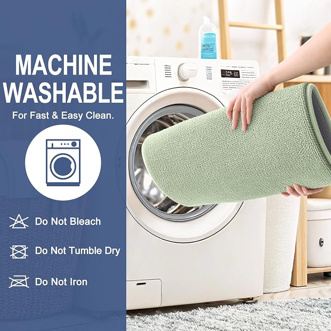 OLANLY Memory Foam Large Bathroom Rug 59x35, Absorbent Bath Mat, Sage Green | Soft Quick Dry Bath Mat Rugs, Non-Slip, Machine Washable Mat for Bathroom Floor, Tub and Shower, Home Decor Accessories