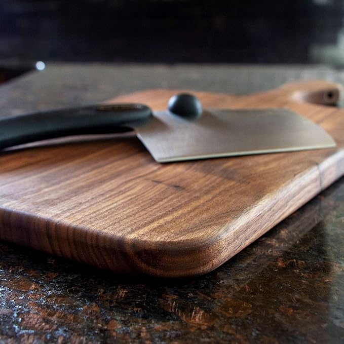 Brazos Home Dark Walnut Wood Cutting Board for Kitchen, Seasoned, Chopping Board, Wood Cheese Board, Charcuterie Platter, Ideal for Serving or Chopping Fruit, Vegetables, Cheese or Meat, 16 x 8, Large