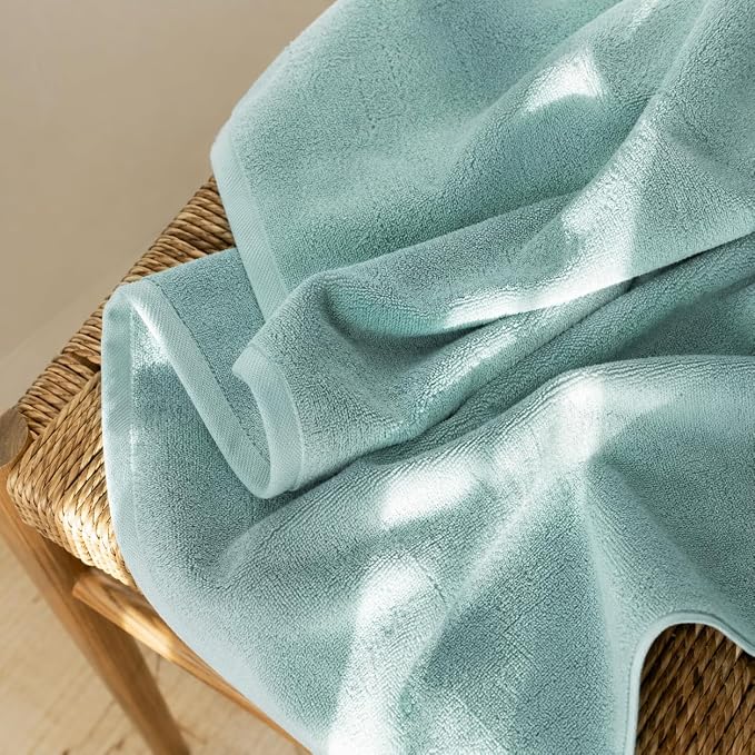 SALBAKOS 100% Turkish Cotton Bath Sheet 40x80 inch (1-Piece Seafoam Green) | Extra Large Jumbo Oversized Bathroom and Beach Towel, Super Soft Highly Absorbent Thick Premium Hotel Quality, Made in Turkey