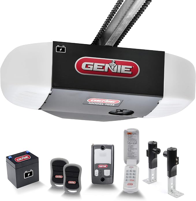 Genie Chain Drive 750 3/4 HPc Garage Door Opener Bundle with Battery Backup and 8ft Extension Kit
