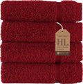 Washcloth Linen Set Premium Original Turkish Cotton, Hotel Quality for Maximum Softness & Absorbency Face Towels for Hand, Kitchen & Cleaning (Red Washcloths Set)