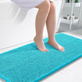 OLANLY Bathroom Runner Rugs 47x24, Soft Absorbent Chenille Bath Rugs, Rubber Backing Quick Dry, Machine Washable Long Bath Mats for Bathroom Floor, Tub and Shower, Home Decor Accessories, Aqua Sky