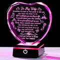 Arikyrist Gifts for Wife Mothers Day Heart Crystal Keepsakes to My Wife with Colorful Base Anniversary Birthday Gifts for Wife from Husband