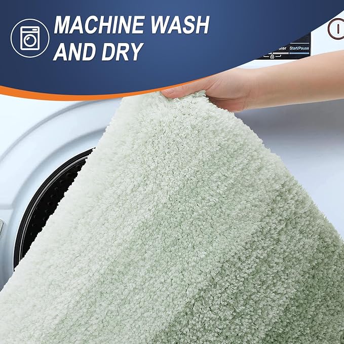 OLANLY Large Bathroom Rugs Mat 40x24, Extra Soft Absorbent Microfiber Bath Rugs, Rubber Backing, Quick Dry, Washable Bath Mats for Bathroom Floor, Tub and Shower, Home Decor Accessories, Sage Green