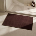 Triohero Bathroom Rugs Non Slip Washable, Super Absorbent Thin Bath Mat Small Quick Dry Low Pile Bathroom Rug, Brown 20"x30"