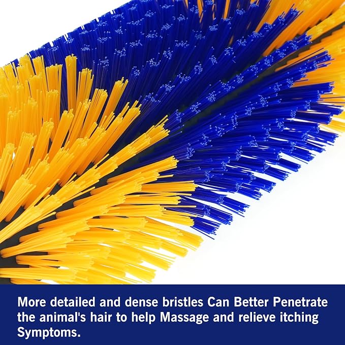 Livestock Scratching Brush Goat Scratcher Full Massage Grooming Brush with 4 Screws for Cattle, Sheep, Horses, Pigs