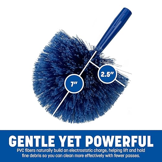 SPARTA Flo-Pac Round Duster Head With Soft Flagged Bristles, Cleaning Essentials for Commercial and Home Use, 1 Count, Blue