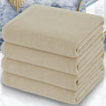 VOOVA & MOVAS Bath Towels 4PC, 100% Cotton, 30x56 in, Beige | Quick Dry, Thick, Soft, Absorb, Luxury Bathroom Essentials, Perfect For Home, Spa, Hotel Guest Room
