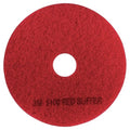 3M Buffer Floor Pad 5100, Red, 20", 5/Case | Removes Soil, Scratches, Scuff Marks, and Black Shoe Heel Marks