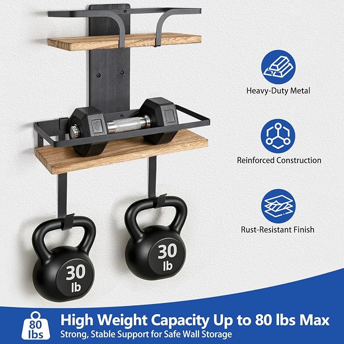 VINAEMO Ironing Board Hanger Wall Mount, 2-Layer Laundry Room Organizer | Iron and Ironing Board Holder for T&Y-Leg Iron Boards, Heavy Duty Laundry Room Storage Shelves, Large Laundry Organization