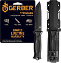 Gerber Gear StrongArm - Fixed Blade, Full Tang Knife - Camping Knife with Multiple Carry Options - Made in USA - Black, Serrated Edge