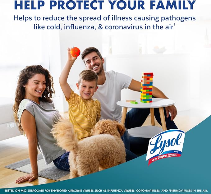 Lysol Air Sanitizer Spray with Bacterial Odor Eliminator for Home & Office, Sanitizing Air Spray, Air Freshener Alternative, Simple Fresh Scent,10 oz (Pack of 6)