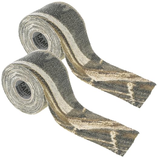 GEAR AID Camo Form Self-Cling and Reusable Fabric Camouflage Wrap, Adds Grip and Shield Hands from Hot or Cold Surfaces to Protect You and Your Equipment, Realtree Edge, 2” x 144” Roll, 2 Pack