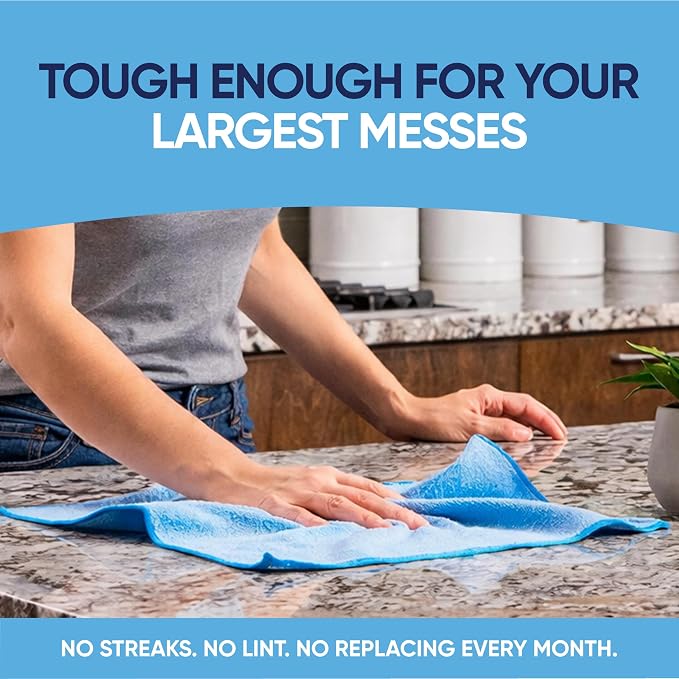 12" x 12" Microfiber Cleaning Cloths (50 Pack) - Reusable Towels, Wash Rags, Dust Cloth, All-Purpose: Kitchen, Dish, Cars, Shop, Glass (Yellow)