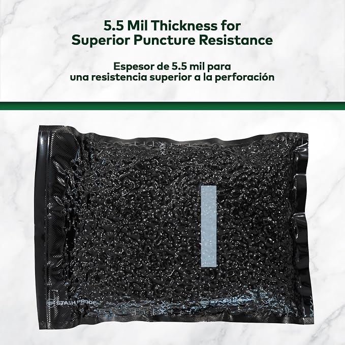 Vacuum Seal Bags 11" x 24" (50 Count) 5.5 Mil (Black & Black) Precut BPA Free Heavy-Duty Commercial Grade Sealer Bags for Sous Vide, Meal Prep, Freezer Storage & Food Preservation
