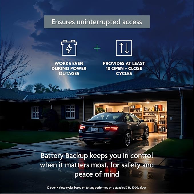 Chamberlain Belt Drive myQ Garage Door Opener, 3/4HP w/Fixed Camera | Ultra quiet belt drive, smart garage myQ integration, Includes: 2 remotes, wall control, battery backup & safety sensors