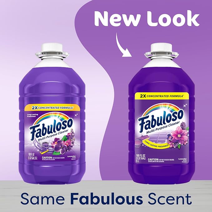 Fabuloso 2X Multi-Purpose Cleaner, No Rinse Floor Cleaner, Long-Lasting Freshness, Lavender Scent, 169 fl oz