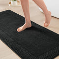 Madison Park Splendor Reversible 100% Cotton Bath Runner, 24 x 60, Black | Tufted Bathroom Rug, 3000 GSM, Hotel Quality, Luxurious Plush, Medium Pile, Absorbent, Quick Dry, OEKO-TEX, Shower Room Décor