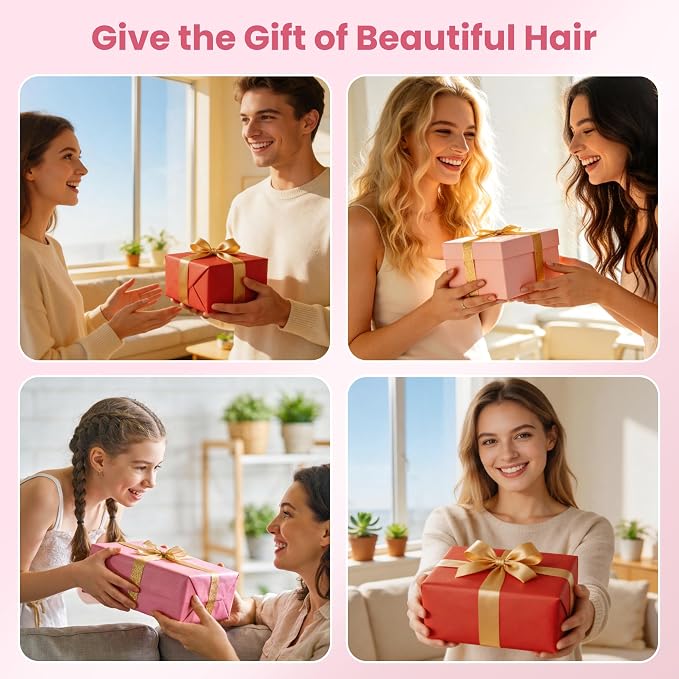 Thermal Brush, Infrared Heated Round Brush with 100M Negative Ions, Hot Brush for Volume, Curling & Straightening, 5 Heat Settings, Dual Voltage Hair Styler, Anti-Frizz Shine, All Hair Types-Pink