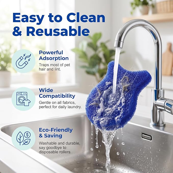Pet Hair Remover for Laundry, Reusable Pet Hair Catcher(6PC,Blue) | Traps Dog & Cat Fur for Washer & Dryer, Reduce Lint & Dander from cloth, Must-Have Pet Hair Remover Tool