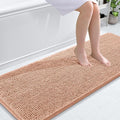 OLANLY Bathroom Runner Rugs 59x24, Extra Soft Absorbent Chenille Bath Rugs, Rubber Backing Quick Dry, Machine Washable Long Bath Mats for Bathroom Floor, Tub and Shower, Home Decor Accessories, Peach