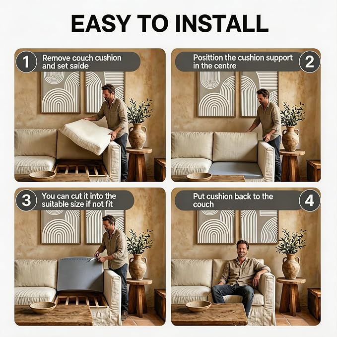 JMGBird 19.5x19.5 Inch Sofa Cushion Inserts Set of 4 - Sponge Pads Support for Collapsed Couch Cushions Restoration