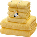 SEMAXE Bath Towel Set, 8 Piece Towel Set for Bathroom, Quick Dry Cotton Towels with Hanging Loops, Easy Care, Yellow