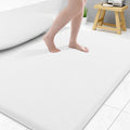 Smiry Memory Foam Bath Mat 40x32, Extra Soft and Absorbent Bathroom Mats, Non Slip Washable Carpet for Floor, Shower and Tub, White