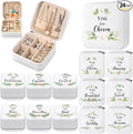 Kacctyen 24 Pcs Mini Travel Jewelry Case Bulk You Are Amazing Loved Leaves Mother's Day Church Gift for Secretary Girls Leather Travel Jewelry Case